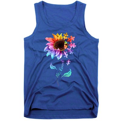 Be Kind Sunflower Autism Awareness Be Kind Autism Gift Tank Top