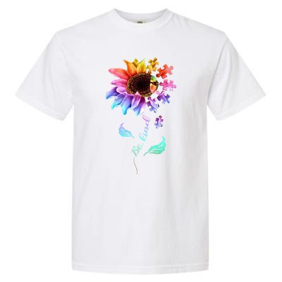 Be Kind Sunflower Autism Awareness Be Kind Autism Gift Garment-Dyed Heavyweight T-Shirt