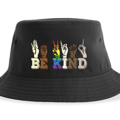 Be Kind Sign Language Hand Talking Lgbtq+ Gay Les Pride Gift Sustainable Bucket Hat