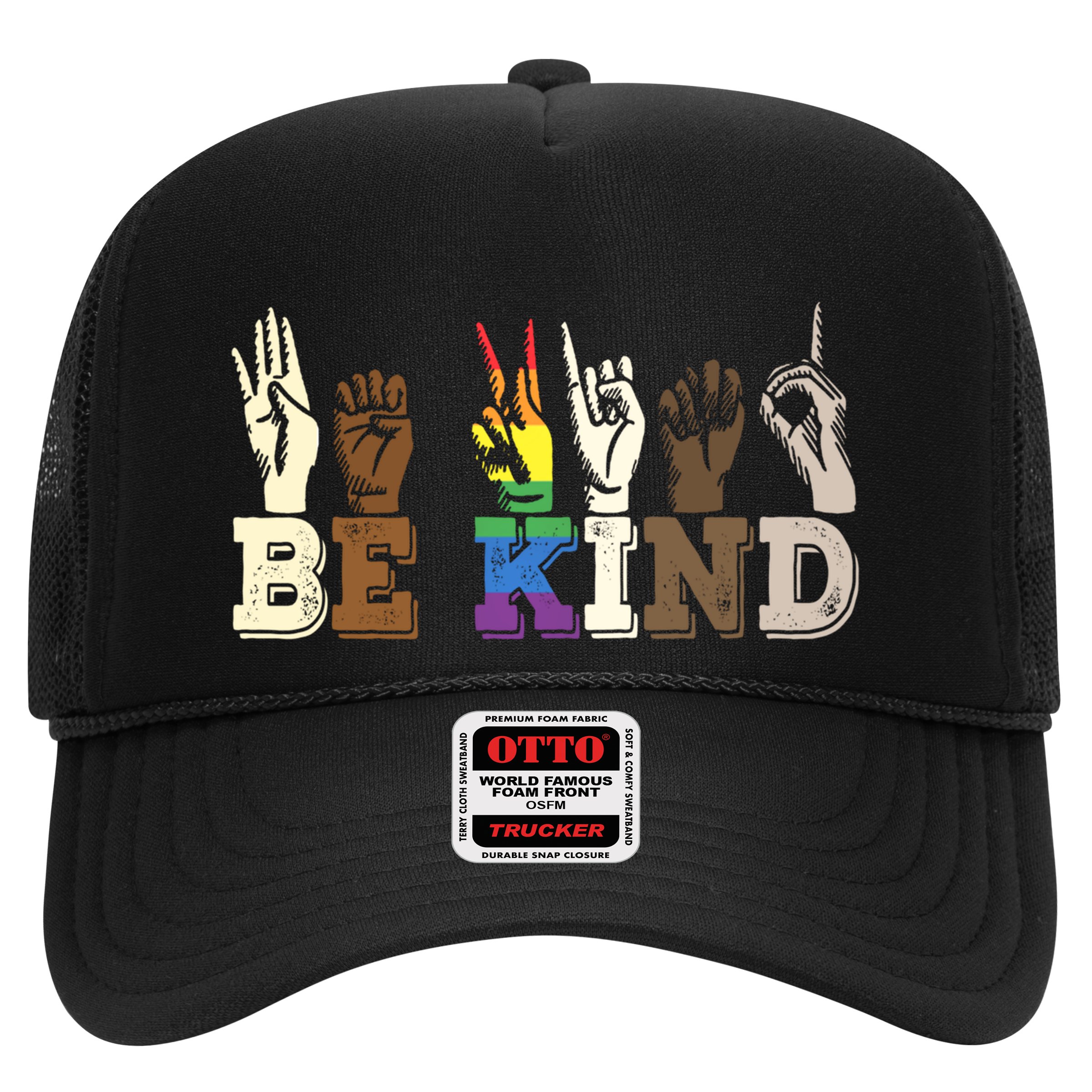 Be Kind Sign Language Hand Talking Lgbtq+ Gay Les Pride Gift Hat