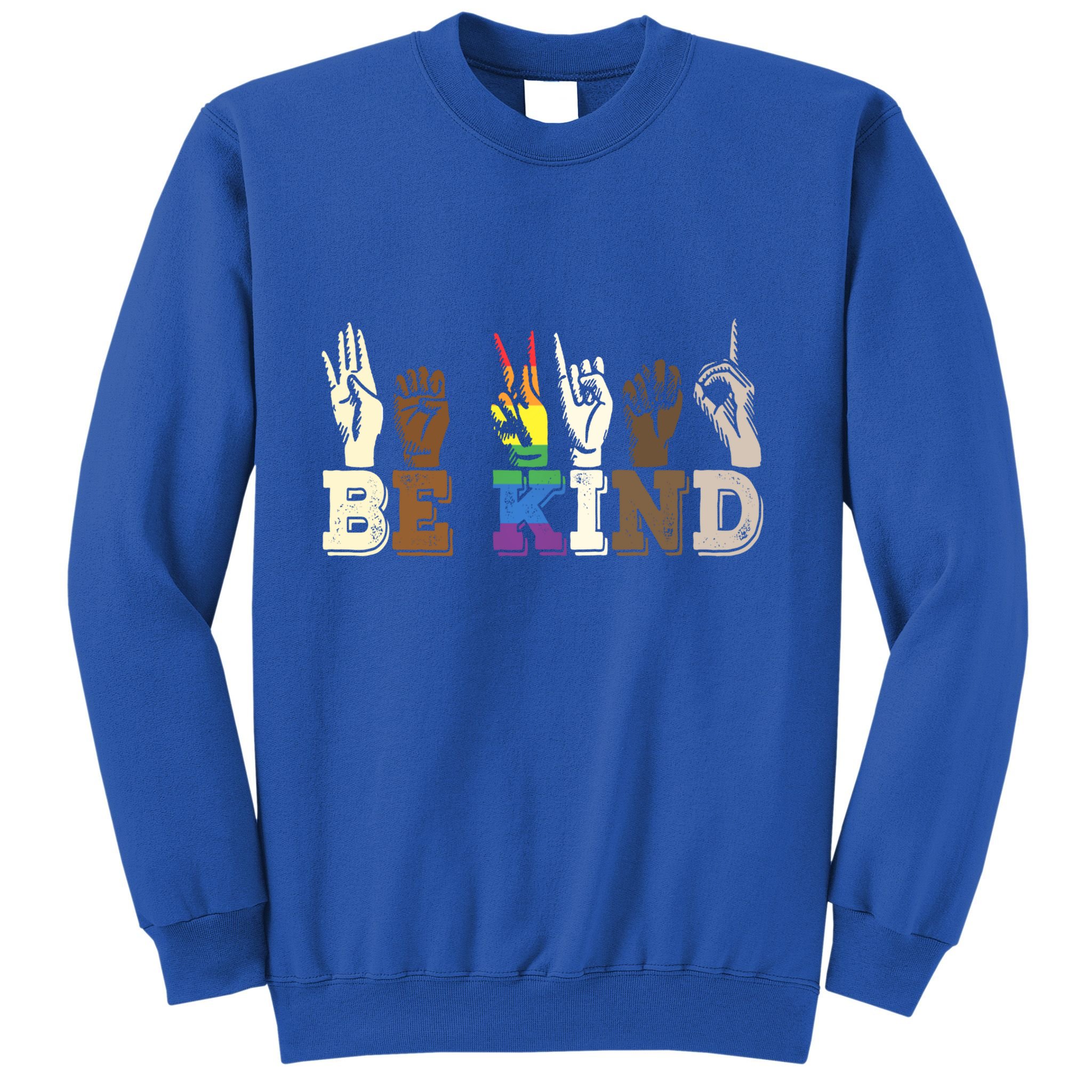 Be Kind Sign Language Hand Talking Lgbtq+ Gay Les Pride Gift Sweatshirt