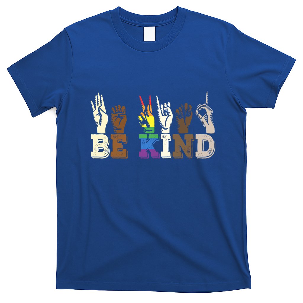 Be Kind Sign Language Hand Talking Lgbtq+ Gay Les Pride Gift T-Shirt