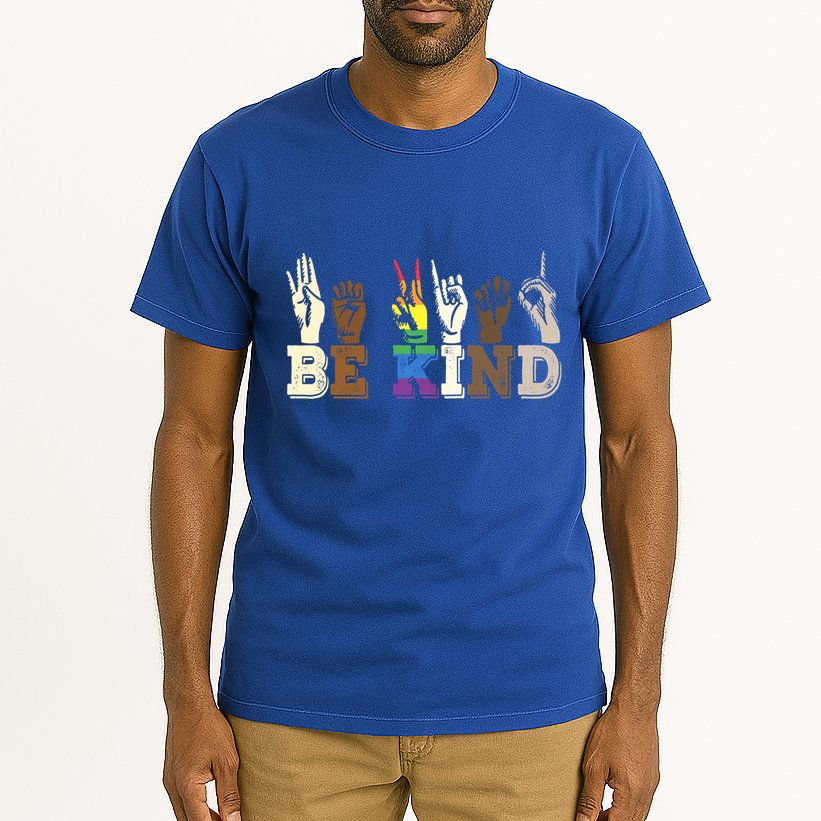 Be Kind Sign Language Hand Talking Lgbtq+ Gay Les Pride Gift Tall T-Shirt
