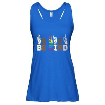 Be Kind Sign Language Hand Talking Lgbtq+ Gay Les Pride Gift Ladies Essential Flowy Tank