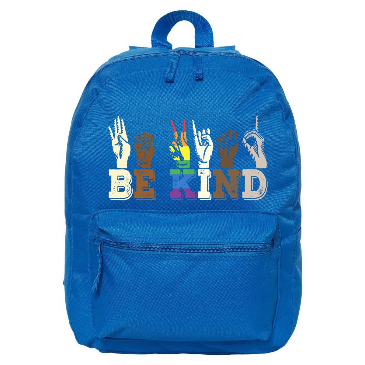Be Kind Sign Language Hand Talking Lgbtq+ Gay Les Pride Gift 16 in Basic Backpack