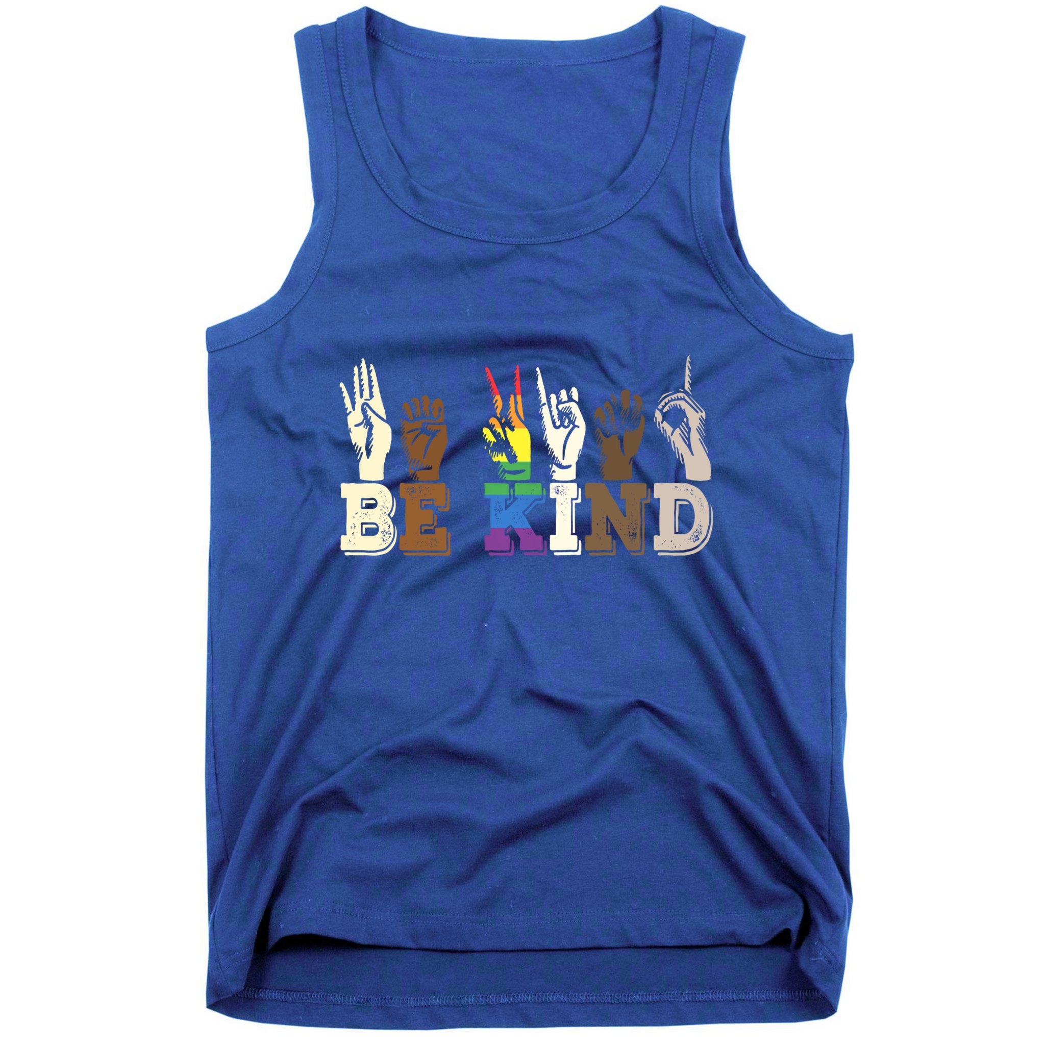 Be Kind Sign Language Hand Talking Lgbtq+ Gay Les Pride Gift Tank Top