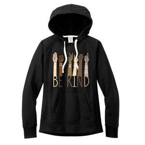 Be Kind Sign Language Hand Talking Teachers Interpreter Asl Gift Women's Fleece Hoodie