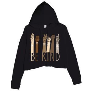 Be Kind Sign Language Hand Talking Teachers Interpreter Asl Gift Crop Fleece Hoodie