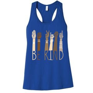 Be Kind Sign Language Hand Talking Teachers Interpreter Asl Gift Women's Racerback Tank