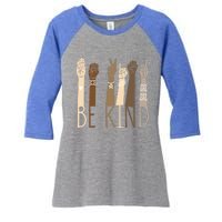 Be Kind Sign Language Hand Talking Teachers Interpreter Asl Gift Women's Tri-Blend 3/4-Sleeve Raglan Shirt