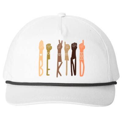 Be Kind Sign Language Asl Teachers Interpreter Funny Funny Gift Cool Gift Snapback Five-Panel Rope Hat