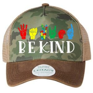 Be Kind Sign Language Autism Awareness Month Puzzle Piece Gift Legacy Tie Dye Trucker Hat