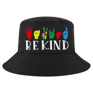 Be Kind Sign Language Autism Awareness Month Puzzle Piece Gift Cool Comfort Performance Bucket Hat