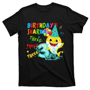 Birthday Kids Shark 3 Year Old 3rd Birthday Matching Family T-Shirt