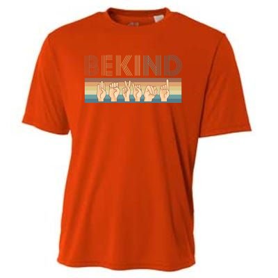 Be Kind Sign Language Deaf Cute Gift Cooling Performance Crew T-Shirt