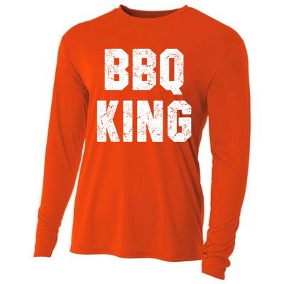 Bbq King Smoker Meat Dad Joke Grilling Funny Grill Gift Cool Gift Cooling Performance Long Sleeve Crew