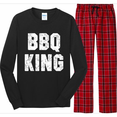 Bbq King Smoker Meat Dad Joke Grilling Funny Grill Gift Cool Gift Long Sleeve Pajama Set