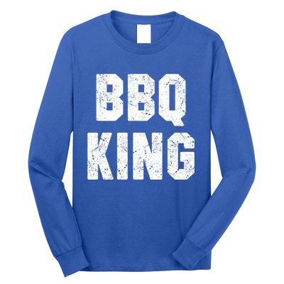 Bbq King Smoker Meat Dad Joke Grilling Funny Grill Gift Cool Gift Long Sleeve Shirt