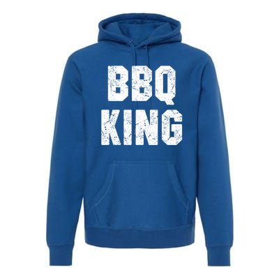 Bbq King Smoker Meat Dad Joke Grilling Funny Grill Gift Cool Gift Premium Hoodie