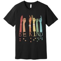 Be Kind Sign Braille Language Visually Impaired Awareness Premium T-Shirt