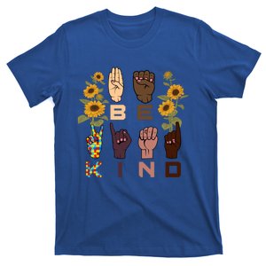 Be Kind Sign Language Hand Sunflower Autism Awareness Day Gift T-Shirt