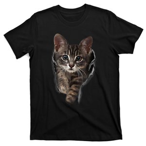 Brown Kitten Staring Cute TShirt Cats Gift T-Shirt