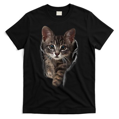 Brown Kitten Staring Cute TShirt Cats Gift T-Shirt