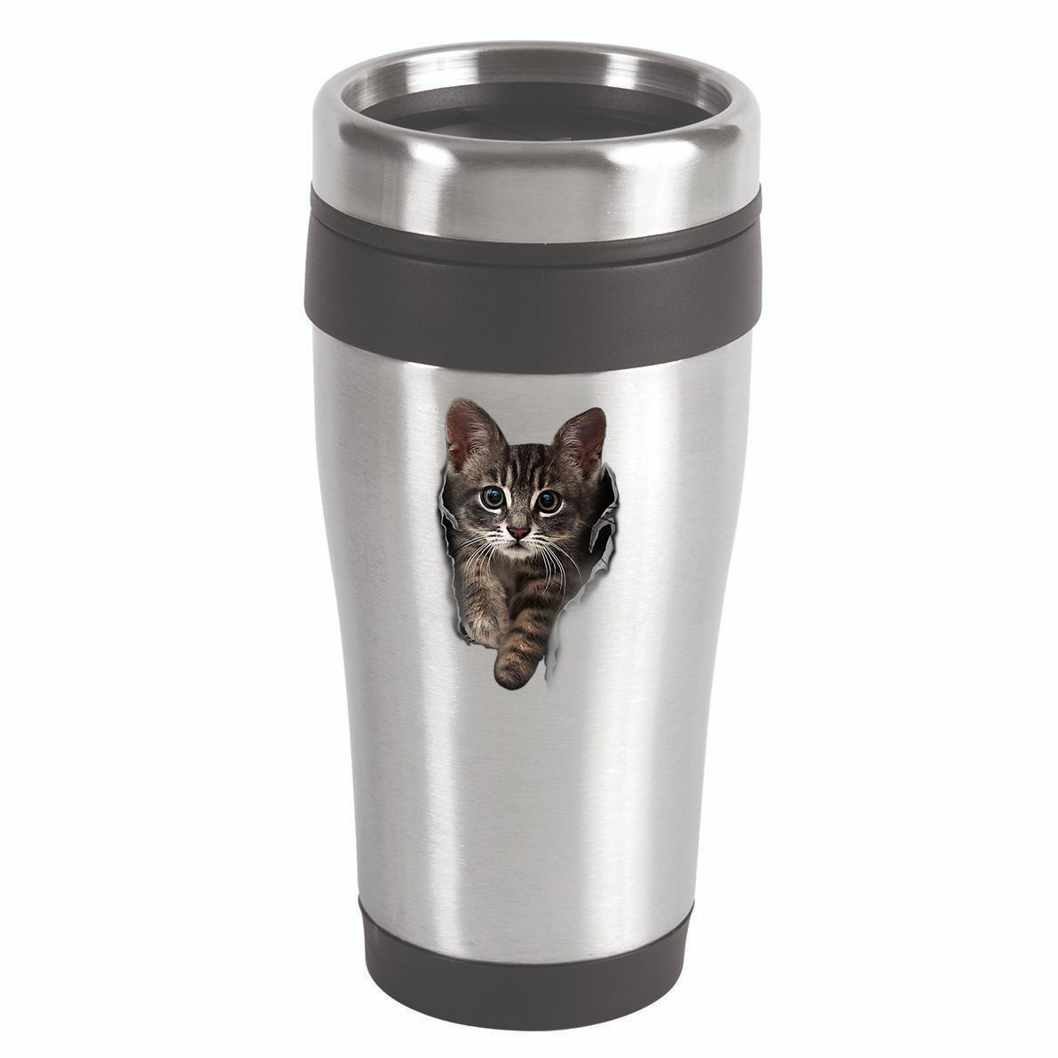 Brown Kitten Staring Cute TShirt Cats Gift 16oz Travel Tumbler