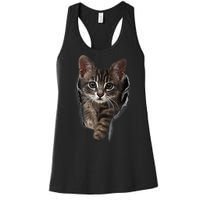 Brown Kitten Staring Cute TShirt Cats Gift Women's Racerback Tank