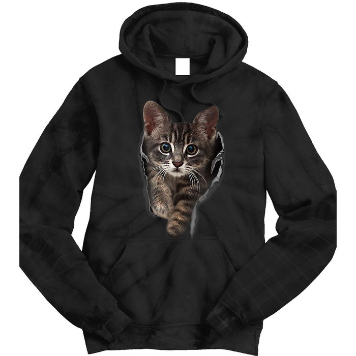 Brown Kitten Staring Cute TShirt Cats Gift Tie Dye Hoodie