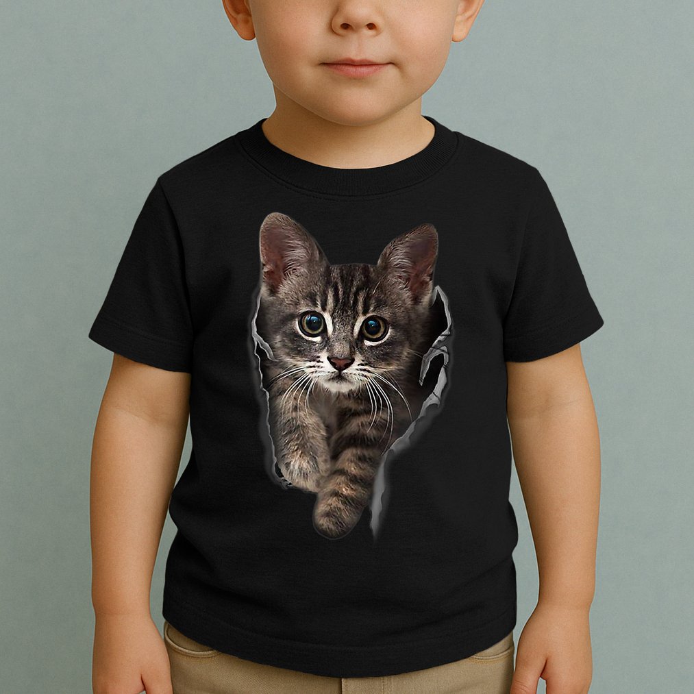 Brown Kitten Staring Cute TShirt Cats Gift Toddler T-Shirt