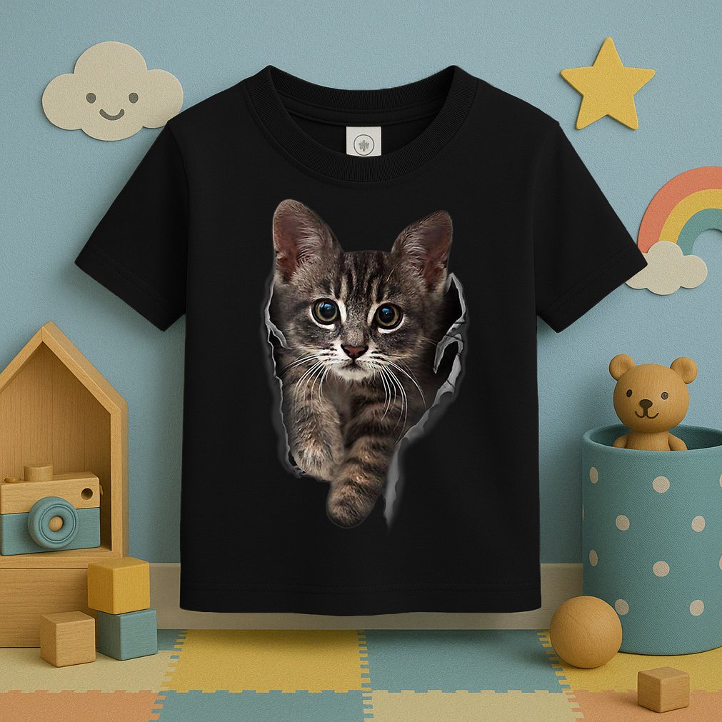 Brown Kitten Staring Cute TShirt Cats Gift Toddler T-Shirt