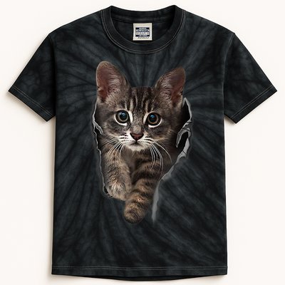 Brown Kitten Staring Cute TShirt Cats Gift Kids Tie-Dye T-Shirt