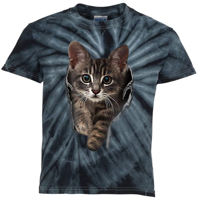 Brown Kitten Staring Cute TShirt Cats Gift Kids Tie-Dye T-Shirt