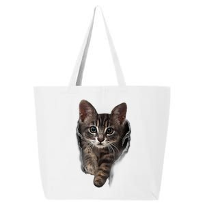 Brown Kitten Staring Cute TShirt Cats Gift 25L Jumbo Tote