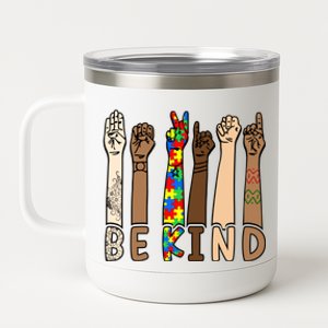 Be Kind Sign Language Hand Talking Teachers Interpreter Asl Gift 12 oz Stainless Steel Tumbler Cup