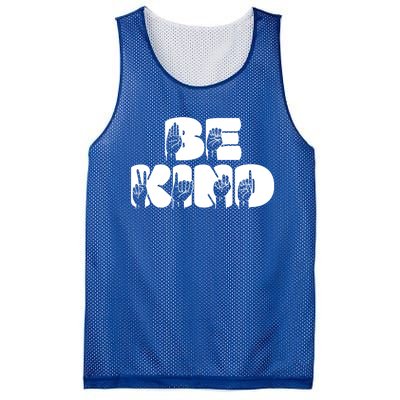 Be Kind Sign Language Hand Talking Teachers Interpreter Gift Great Gift Mesh Reversible Basketball Jersey Tank