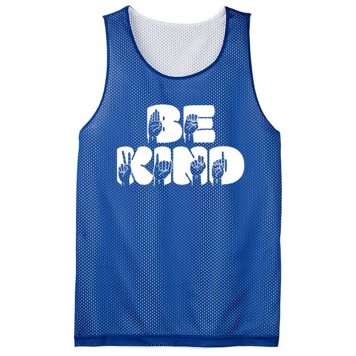 Be Kind Sign Language Hand Talking Teachers Interpreter Gift Great Gift Mesh Reversible Basketball Jersey Tank