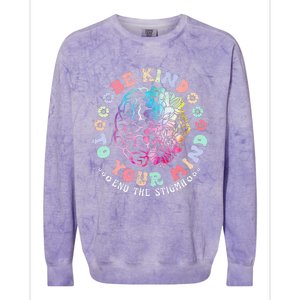 Be Kind To Your Mind End The Stigma Mental Health Awareness Colorblast Crewneck Sweatshirt