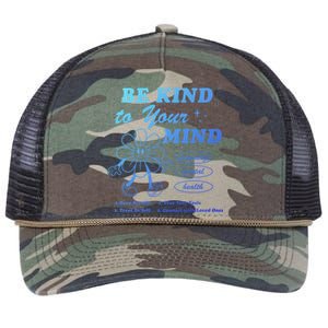 Be Kind To Your Mind Quote Aesthetic Trend Gift Retro Rope Trucker Hat Cap