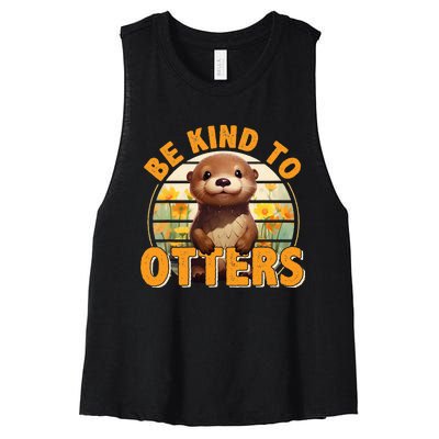 Be Kind To Otters Gift For OtterS Day Otter Lover Women's Racerback Cropped Tank