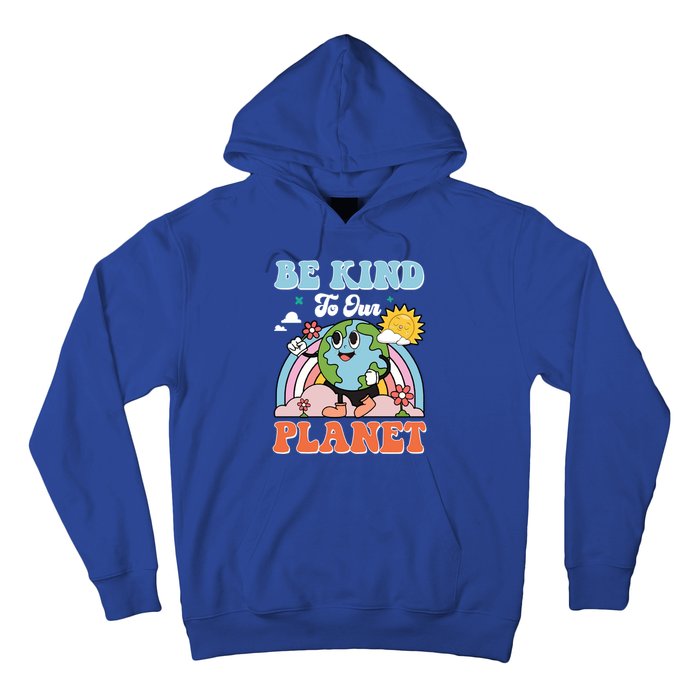 Be Kinds To Our Planet Cute Earth Day Rainbow Sun Cute Gift Hoodie