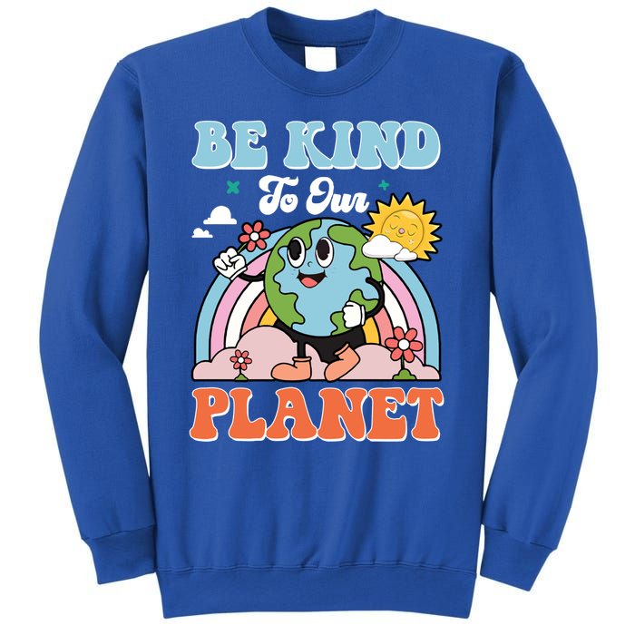 Be Kinds To Our Planet Cute Earth Day Rainbow Sun Cute Gift Sweatshirt