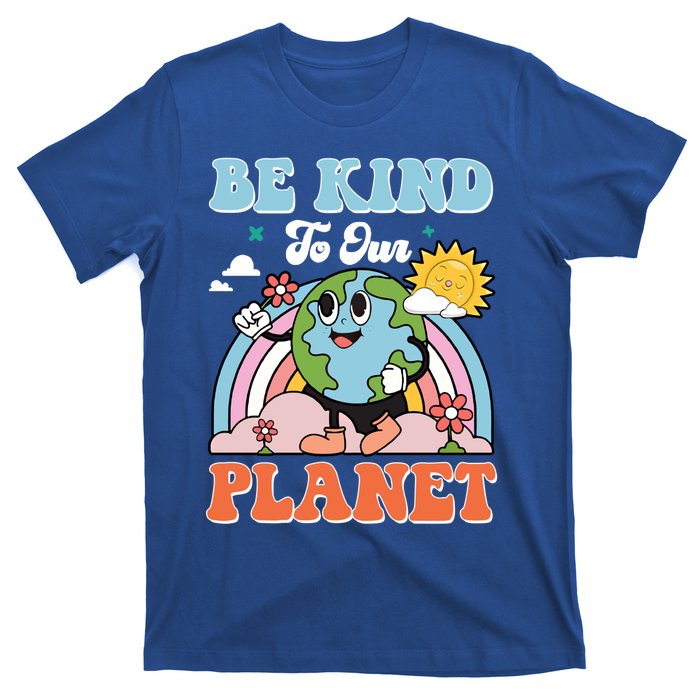 Be Kinds To Our Planet Cute Earth Day Rainbow Sun Cute Gift T-Shirt