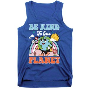 Be Kinds To Our Planet Cute Earth Day Rainbow Sun Cute Gift Tank Top