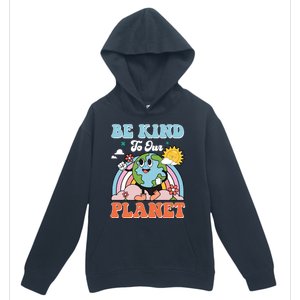 Be Kinds To Our Planet Cute Earth Day Rainbow Sun Cute Gift Urban Pullover Hoodie