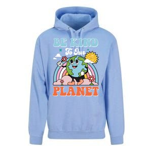 Be Kinds To Our Planet Cute Earth Day Rainbow Sun Cute Gift Unisex Surf Hoodie