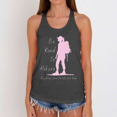 Be Kind To Hikers They Know Where To Hide Funny Sarcasm Premium Women's Knotted Racerback Tank