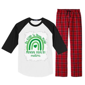 Be Kind To Your Mind,Mental Health Matters, Autism Awareness Raglan Sleeve Pajama Set