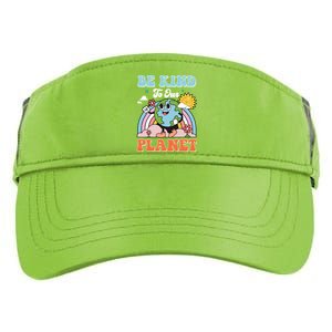 Be Kinds To Our Planet Cute Earth Day Rainbow Sun Funny Gift Adult Drive Performance Visor